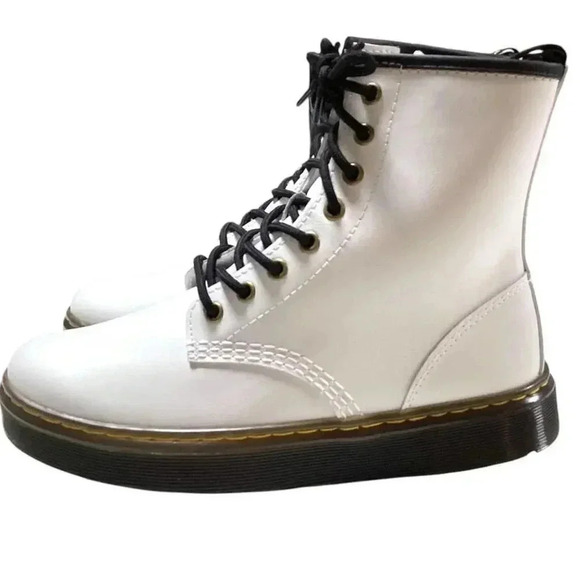 Dr Martens Boots Womens 8 38.5 White Zavala Lace Up Smooth Leather Combat NEW - Picture 6 of 9